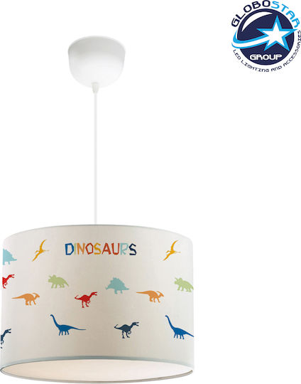 GloboStar Dino Einfaches Licht Kinderdeckenleuchte Deckenleuchte mit Fassung E27 Weiß 30x70cm