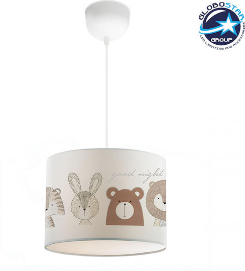 GloboStar Bear Einfaches Licht Kinderdeckenleuchte Deckenleuchte mit Fassung E27 Weiß 24x70cm