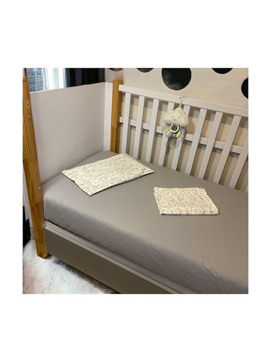 Grandes Suenos Baby Sheets Set Crib Cotton Gray 70x140cm 3pcs