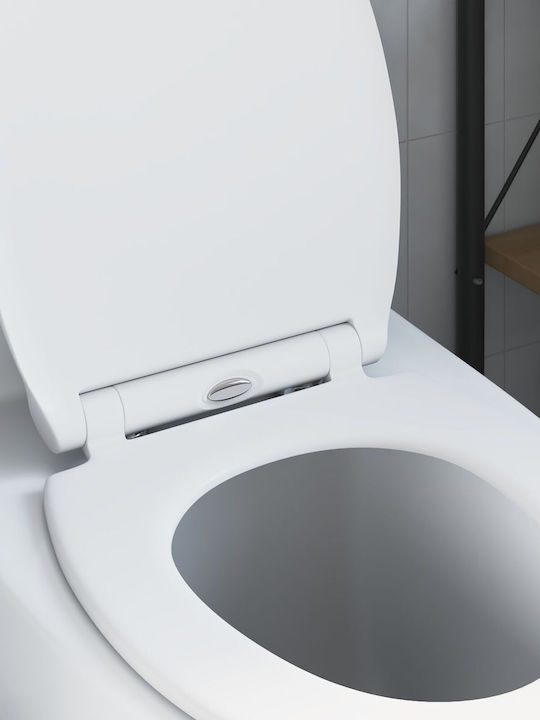 vidaXL Plastic Soft Close Toilet Seat White 37.5cm 42002365