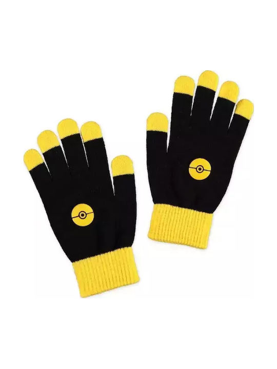 Pokemon Pikachu Kids Beanie Set with Gloves Knitted Black