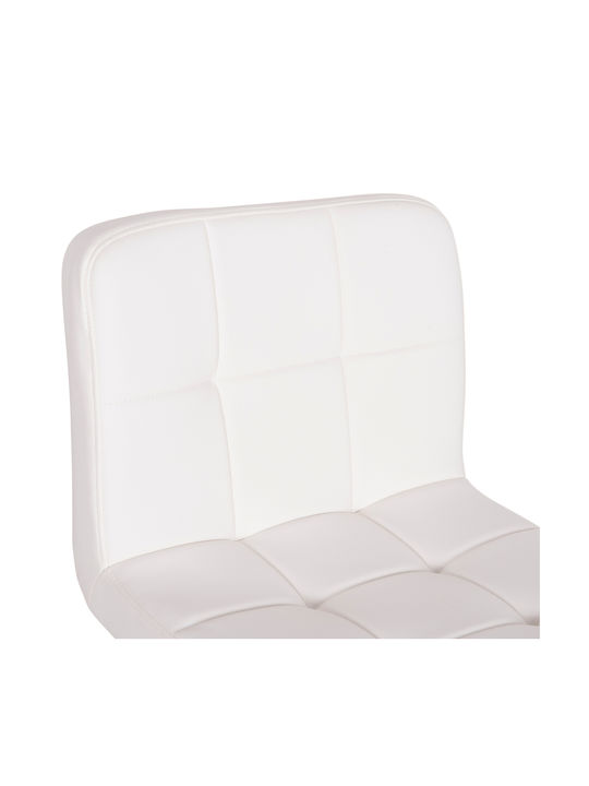 Stool Bar Diana with Back & Adjustable Height White 2pcs 44x52x109cm