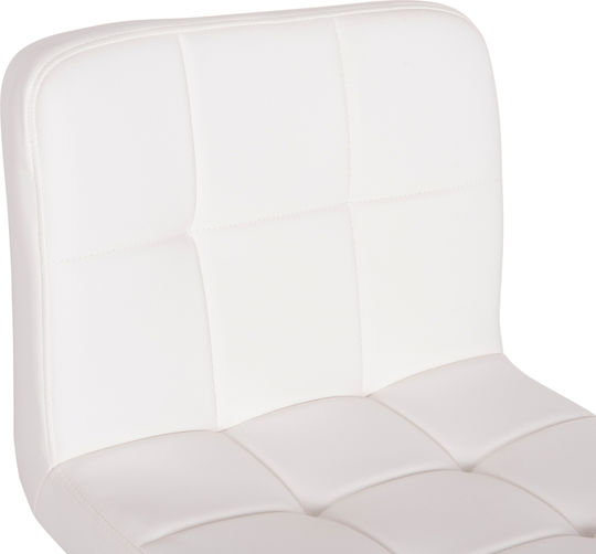 Stool Bar Diana with Back & Adjustable Height White 2pcs 44x52x109cm
