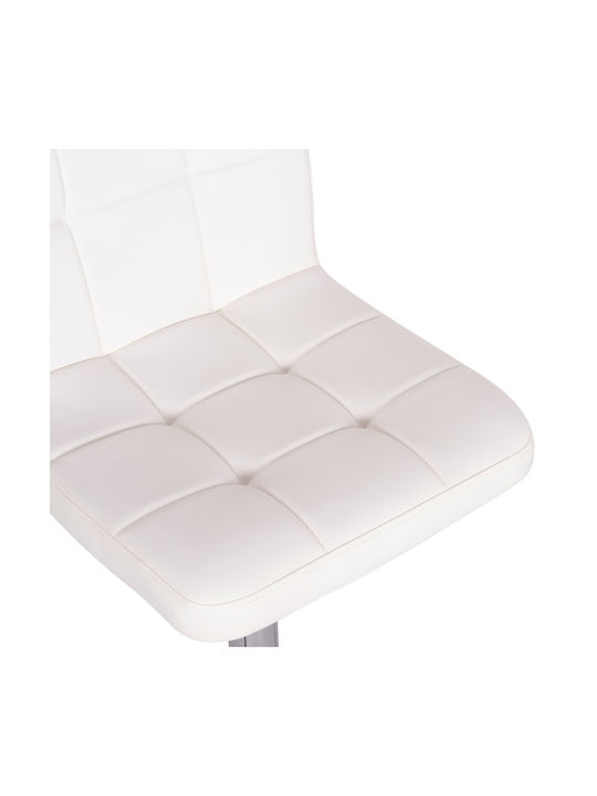 Stool Bar Diana with Back & Adjustable Height White 2pcs 44x52x109cm