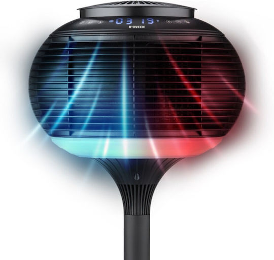 N'Oveen Pedestal Fan 20W With Remote Control Black
