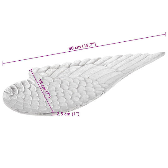 vidaXL Bol Decorativ Aluminiu Argintiu 40x18x4cm 2buc