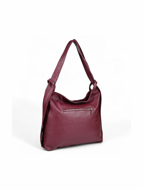 Leather Women's Bag Backpack Red