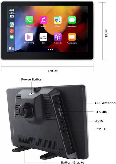 Ecran Multimedia 7" Pentru Tabloul De Bord Auto Cu Apple CarPlay Android Auto Bluetooth GPS