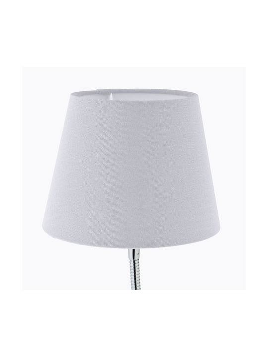 Relaxdays Material Textil Lampă de masă pentru Soclu E14 cu Abajur Alb și Bază Argintiu