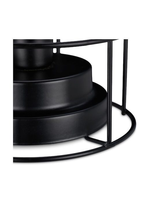 Relaxdays Metall Vintage Tischlampe LED mit Schwarz Schirm und Basis
