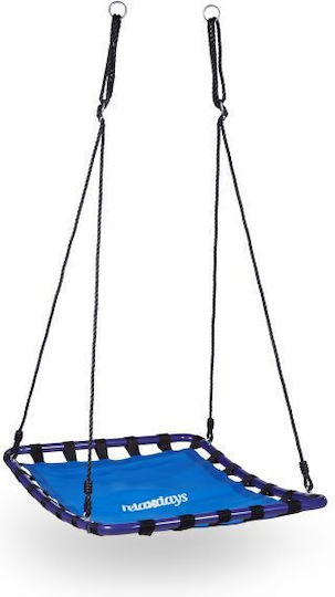 Relaxdays Leagăn Cuib Suspendată Metalică 98x98x98cm. Albastru