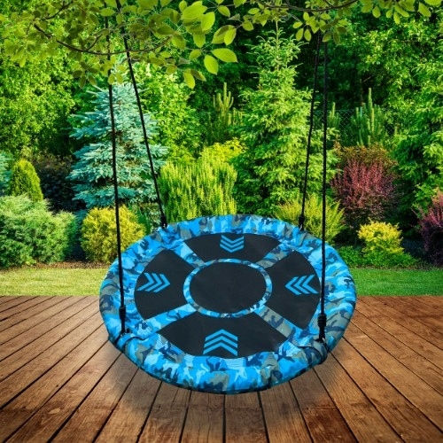 Metal Hanging Swing 100x100x100cm Blue