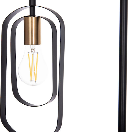 HomeMarkt Floor Lamp H169xW19.5cm. with Socket for Bulb E27 Black