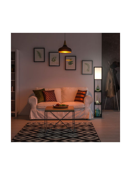 Relaxdays Lampa de podea Î161xL26cm. cu Soclu pentru Bec E27 Negru