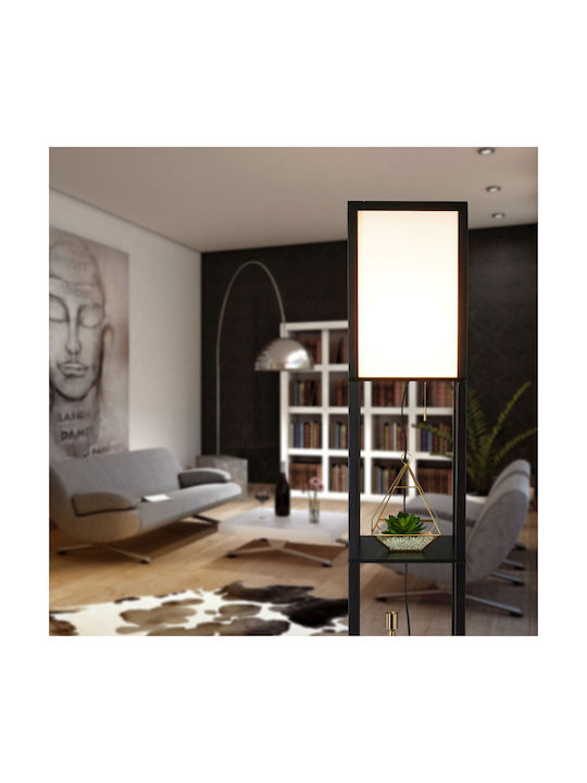 Relaxdays Lampa de podea Î161xL26cm. cu Soclu pentru Bec E27 Negru