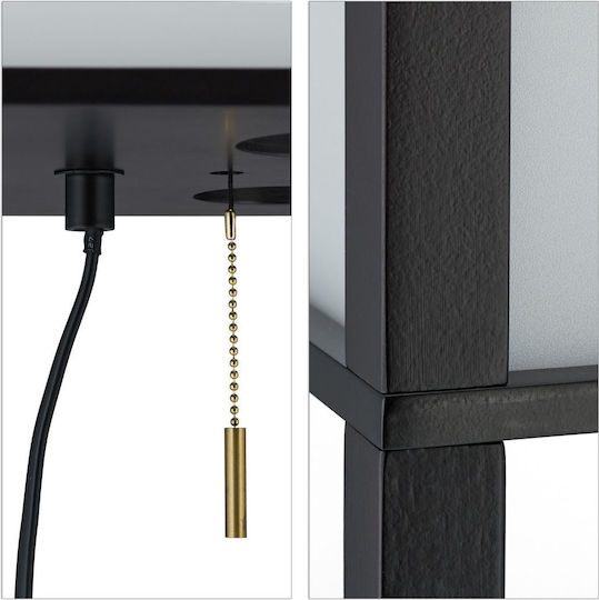Relaxdays Floor Lamp H161xW26cm. with Socket for Bulb E27 Black