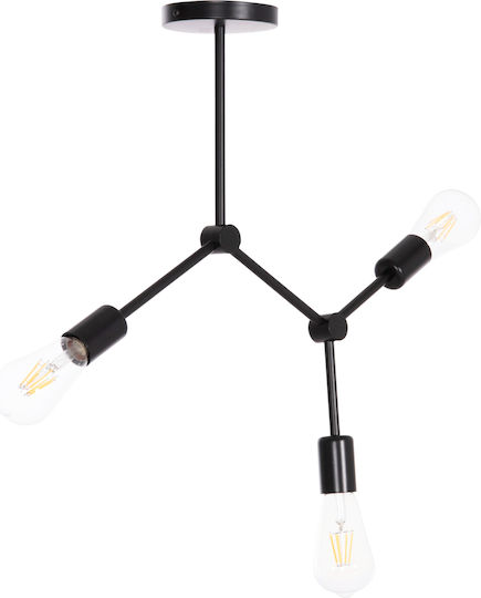 HomeMarkt Lighty Lumini Suspendate Negru Cu Bază De Bec E27 52x5x48cm