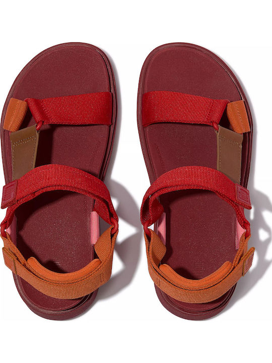 Flache Sandalen für Damen in Rot Farbe