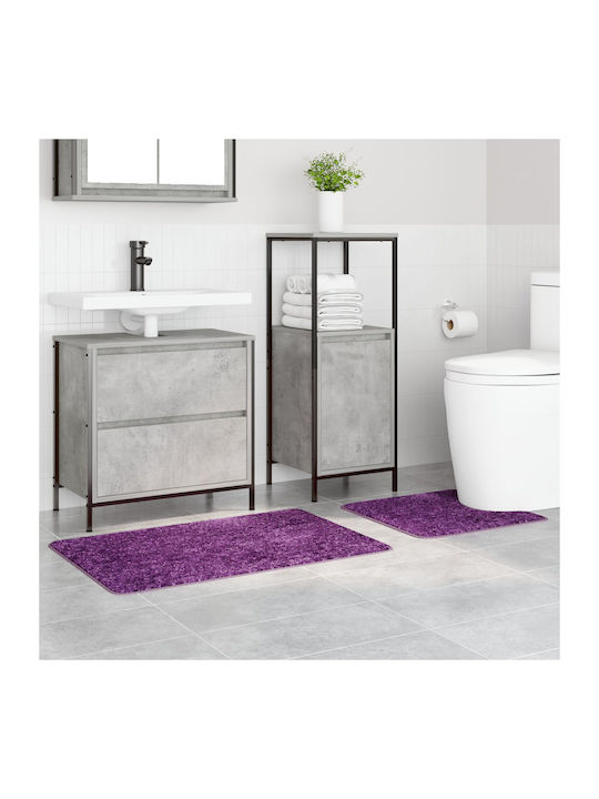 vidaXL Antiderapant Set Covorașe de Baie Microfibra 4019862 Purple 2buc
