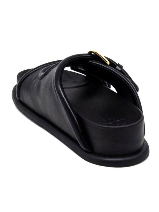 Loren 09 Women's Flat Sandals in Black Color