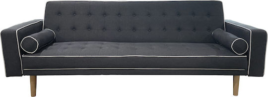 Aubrey Триместен Диван Спалня Текстил със съхранение Сив 224x88x84см.