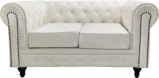 Avery Διθέσιος Καναπές Δερματίνη Λευκό 155x90x73εκ.