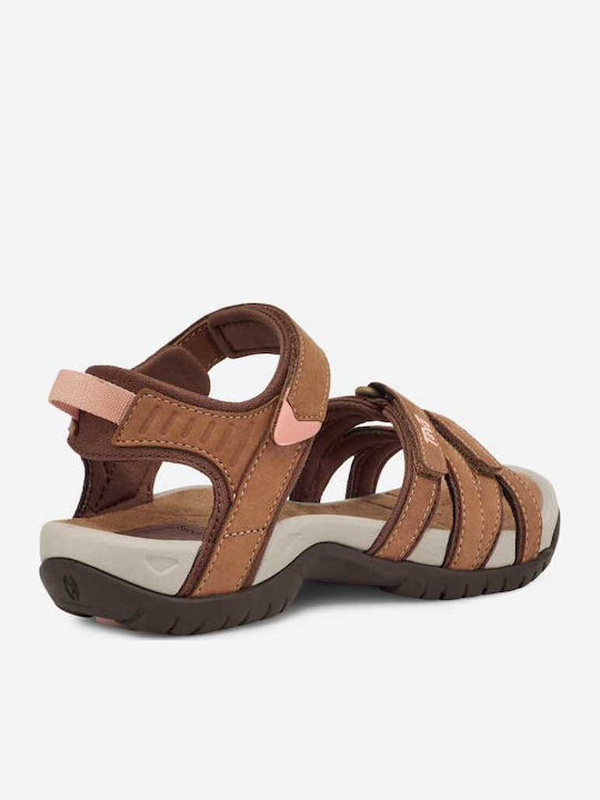 Tirra Leather Δερμάτινα Γυναικεία Σανδάλια Sporty Καφέ