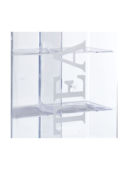 Relaxdays Box für Tee mit Deckel Kunststoff Transparent 15x9x21.5cm