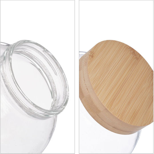 Relaxdays Set 2 Bucăți Vaze Pentru Cafea / Paste Cu Capac Sticlă Maro 1500ml 2 Bucăți