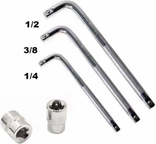 Καρυδάκια Torx με Καρέ Υποδοχής 1/4", 3/8", 1/2" Σετ 26τμχ