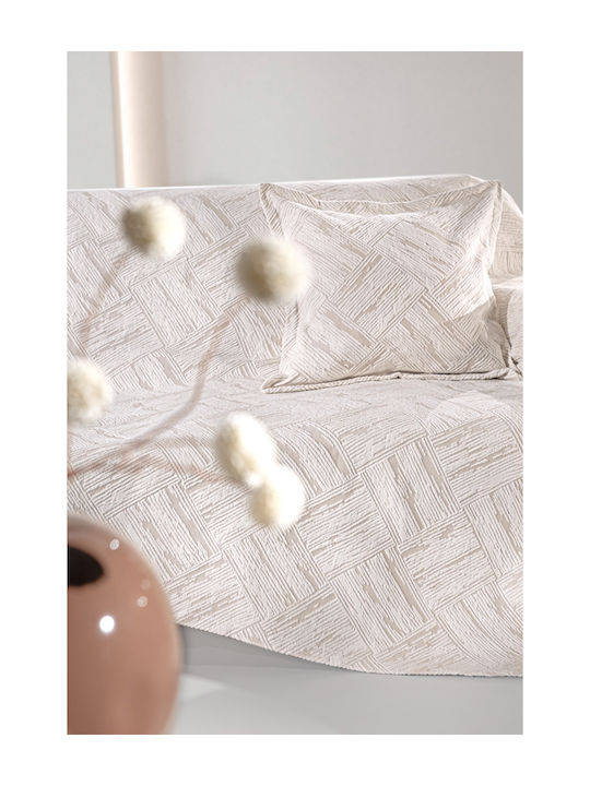 Guy Laroche Ριχτάρι Πολυθρόνας Chenille 180x145εκ. Natural