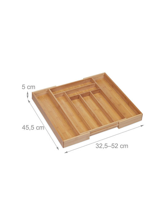 Relaxdays Tăvi Pentru Tacâmuri De Sertar Din Lemn 45.5x32.5x5cm Bej