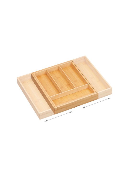 Relaxdays Tăvi Pentru Tacâmuri De Sertar Rabătabilă Din Lemn 35.5x29x5cm Bej