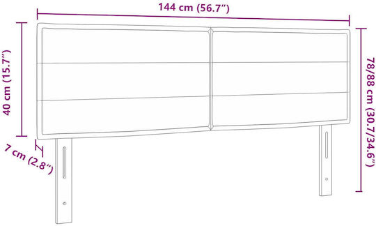 vidaXL Табла за Легло Дървено Бежово 144x128см