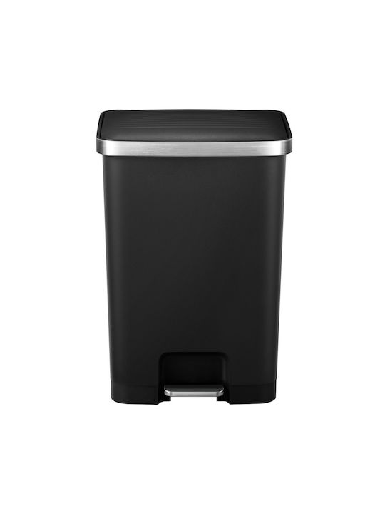 Eko Coș De Gunoi Hana Din Oțel Inoxidabil Cu Pedală Negru 70lt