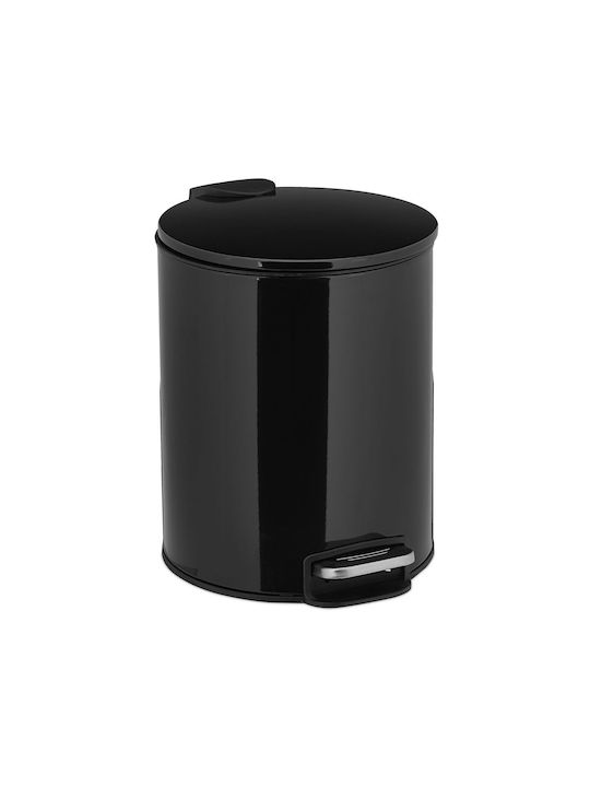Relaxdays Coș De Gunoi Metalic Cu Pedală Negru 5lt