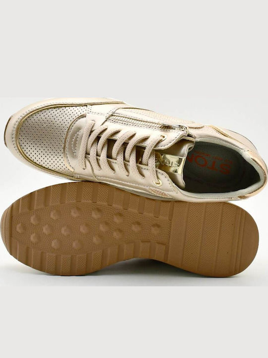 1 Laminated Sneakers Beige - Gold
