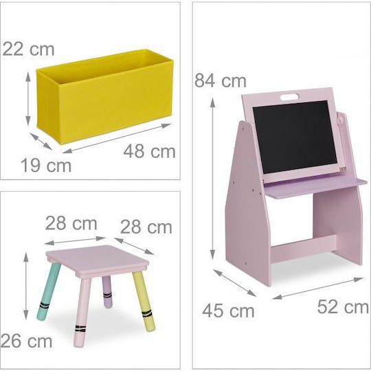 Set Mese Pentru Copii Cu Scaune Violet Relaxdays