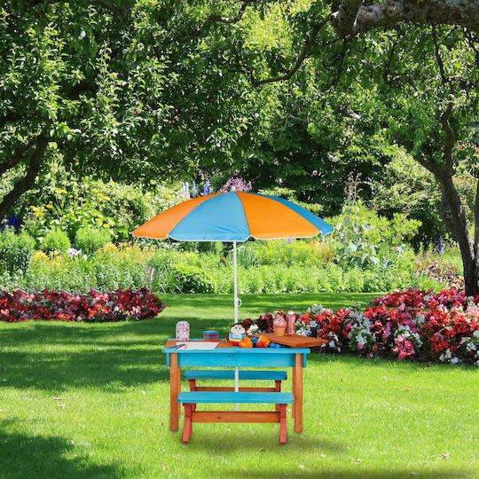 Relaxdays Kinder Tische mit Stühlen aus Hölzernes Hellblau Relaxdays