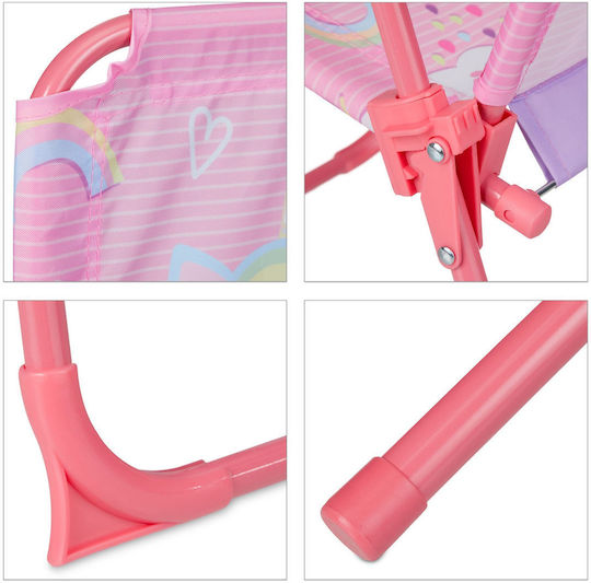 Kids Table Set with Chairs Made of Pink Plastic Relaxdays