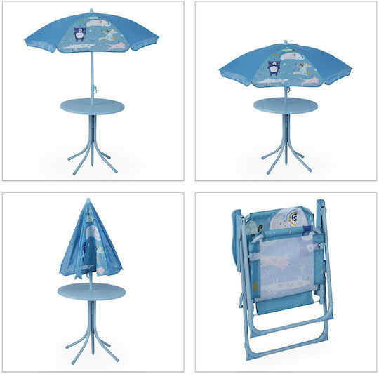 Set Mese Pentru Copii Cu Scaune Din Plastic Albastru Relaxdays