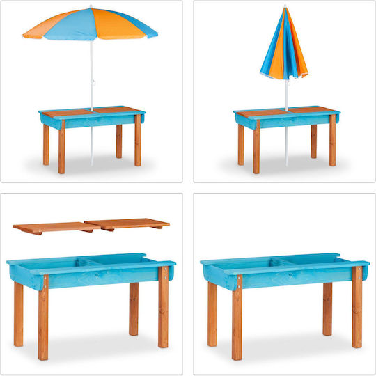 Relaxdays Kinder Tische mit Stühlen aus Hölzernes Hellblau Relaxdays