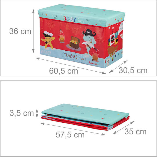 Relaxdays Kinder Aufbewahrungsbox Faltbar aus Stoff 36x60.5x30.5cm 1Stück