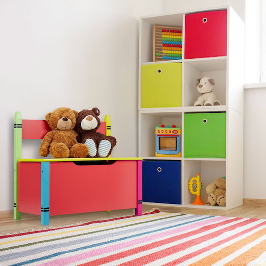 Relaxdays din Țesătură Multicolor 54.5x60x35cm 1buc