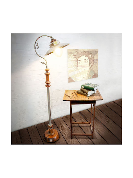 Relaxdays Lampa de podea Î175cm. cu Soclu pentru Bec E27 Maro