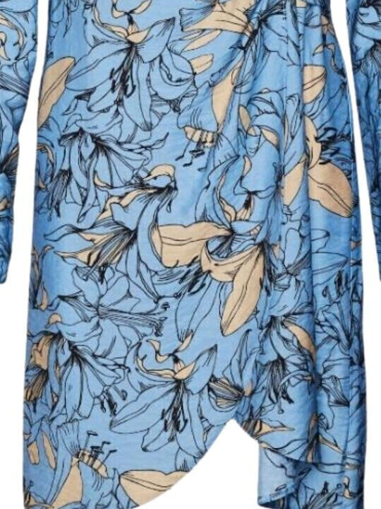 Abbi Summer Mini Evening Wrap Dress Little Boy Blue