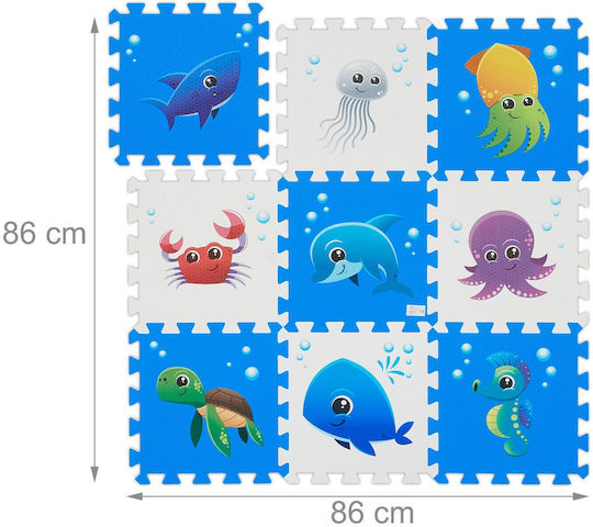 Relaxdays Puzzle De Podea Interactiv Design 9 Piese