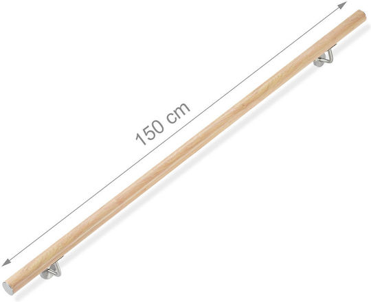 Aluminum Balustrade Beech Look Relaxdays Light Brown 150 Cm