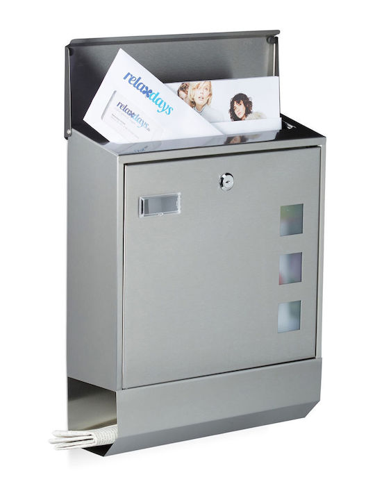 Relaxdays Външна Пощенска Кутия Inox в Сив Цвят 42x35x12.5см Relaxdays Външна Пощенска Кутия Inox в Сив Цвят 42x35x12.5см