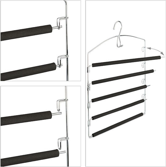 Relaxdays Wardrobe Hanger Foldable for Pants Metallic Black 3pcs Relaxdays Wardrobe Hanger Foldable for Pants Metallic Black 3pcs